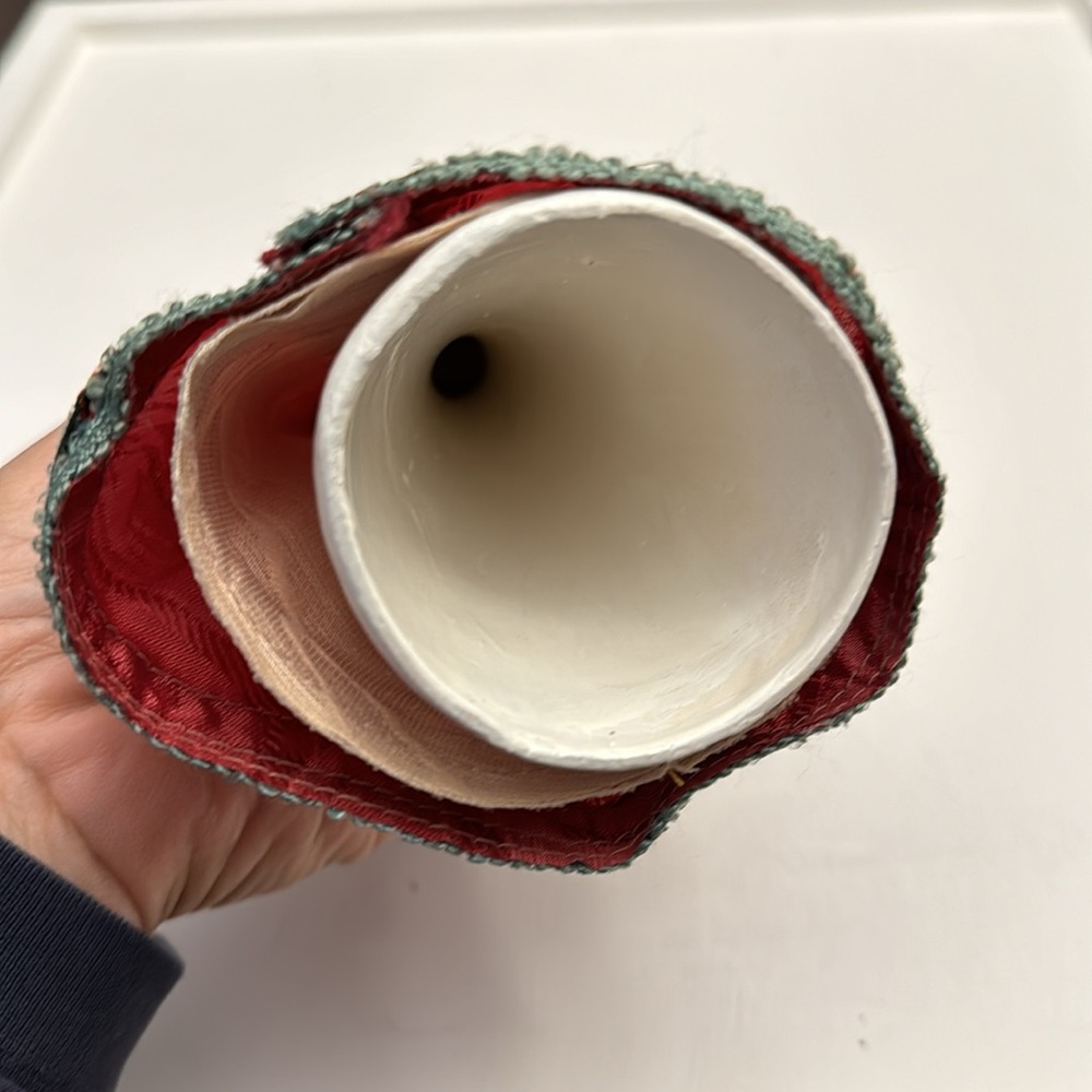Vintage 9.5” Handmade Porcelain“CONE DOLL” Russian Fur Accents - Picture 11 of 16
